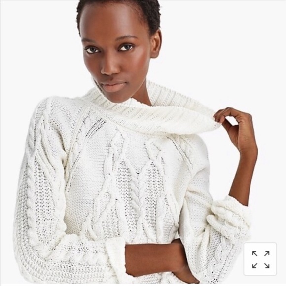The Reeds x J. Crew white cable knit turtleneck sweater, Medium - Picture 9 of 9